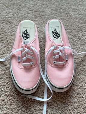 Vans Authentic Mule Powder Pink Canvas Slip-On Sneakers